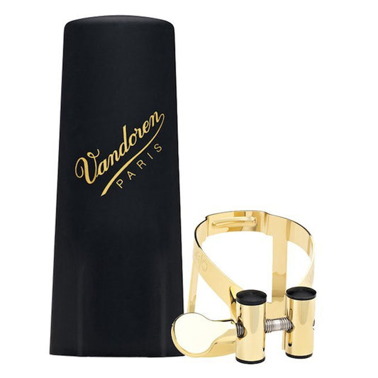 Vandoren M/O Series Ligature & Plastic Cap Set Alto Sax 24k Gold Plate