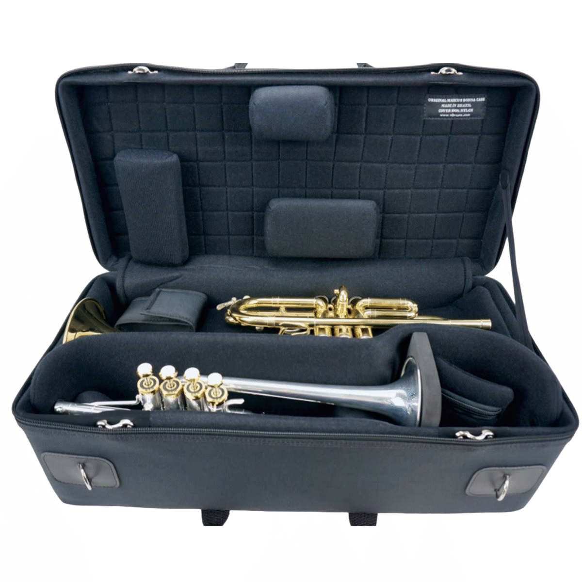 Marcus Bonna Compact Case for 3 Trumpets- Black Leather