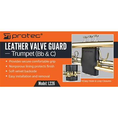 Protec L226 Trumpet Leather Valve Guard Black