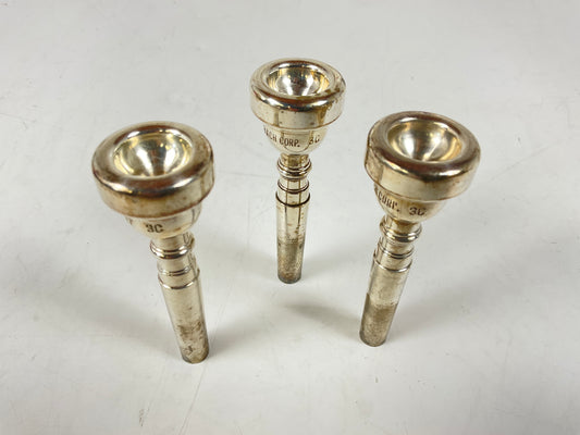 Used Trumpet Mouthpiece Lot of 3 Bach 3C - Sold AS IS [30160]