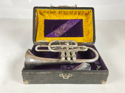 Used C.G. Conn "New York Wonder" Bb/A Cornet (SN: 70075)