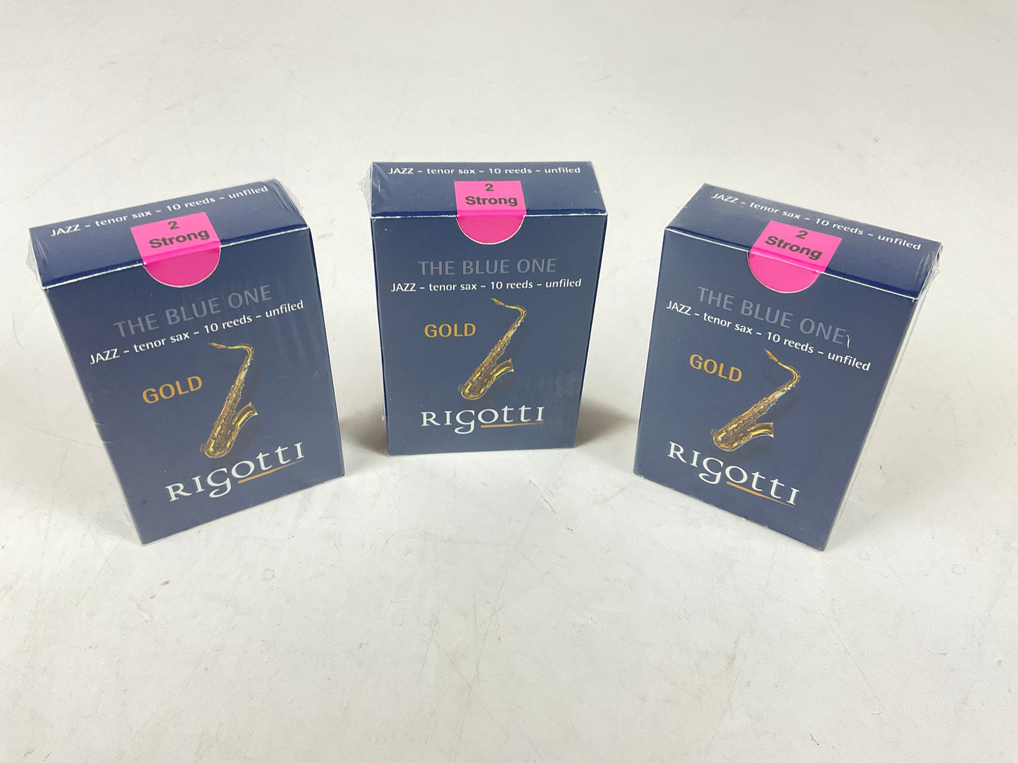 Tenor Saxophone Reed Lot: 3 Boxes Rigotti Gold Blue 2 Strong [87926]