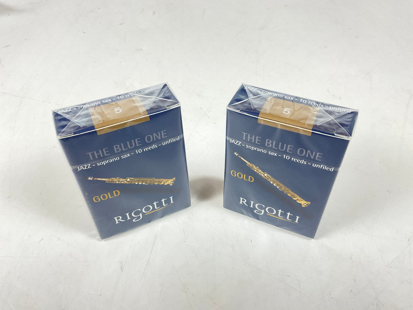 Soprano Saxophone Reed Lot: 2 Boxes Rigotti Gold Blue 5 [50403]
