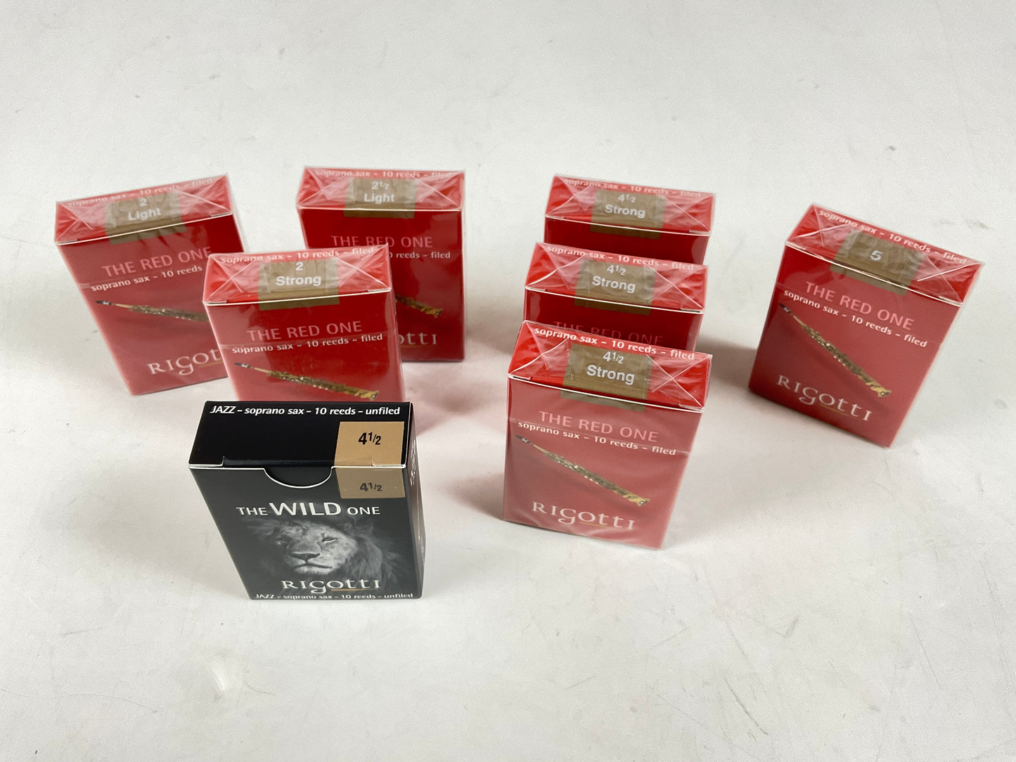 Soprano Saxophone Reed Lot: 8 Boxes Various Rigotti Reeds [94160]