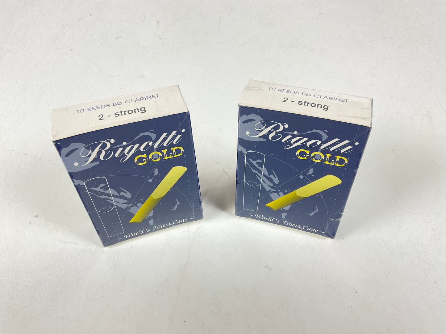 Clarinet Reed Lot: 2 Boxes Rigotti Gold Blue 2 Strong [58802]