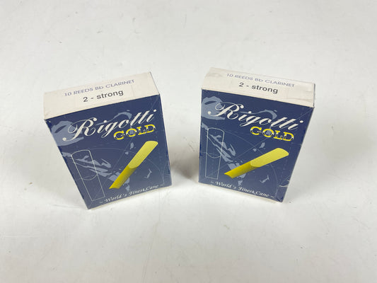 Clarinet Reed Lot: 2 Boxes Rigotti Gold Blue 2 Strong [58802]