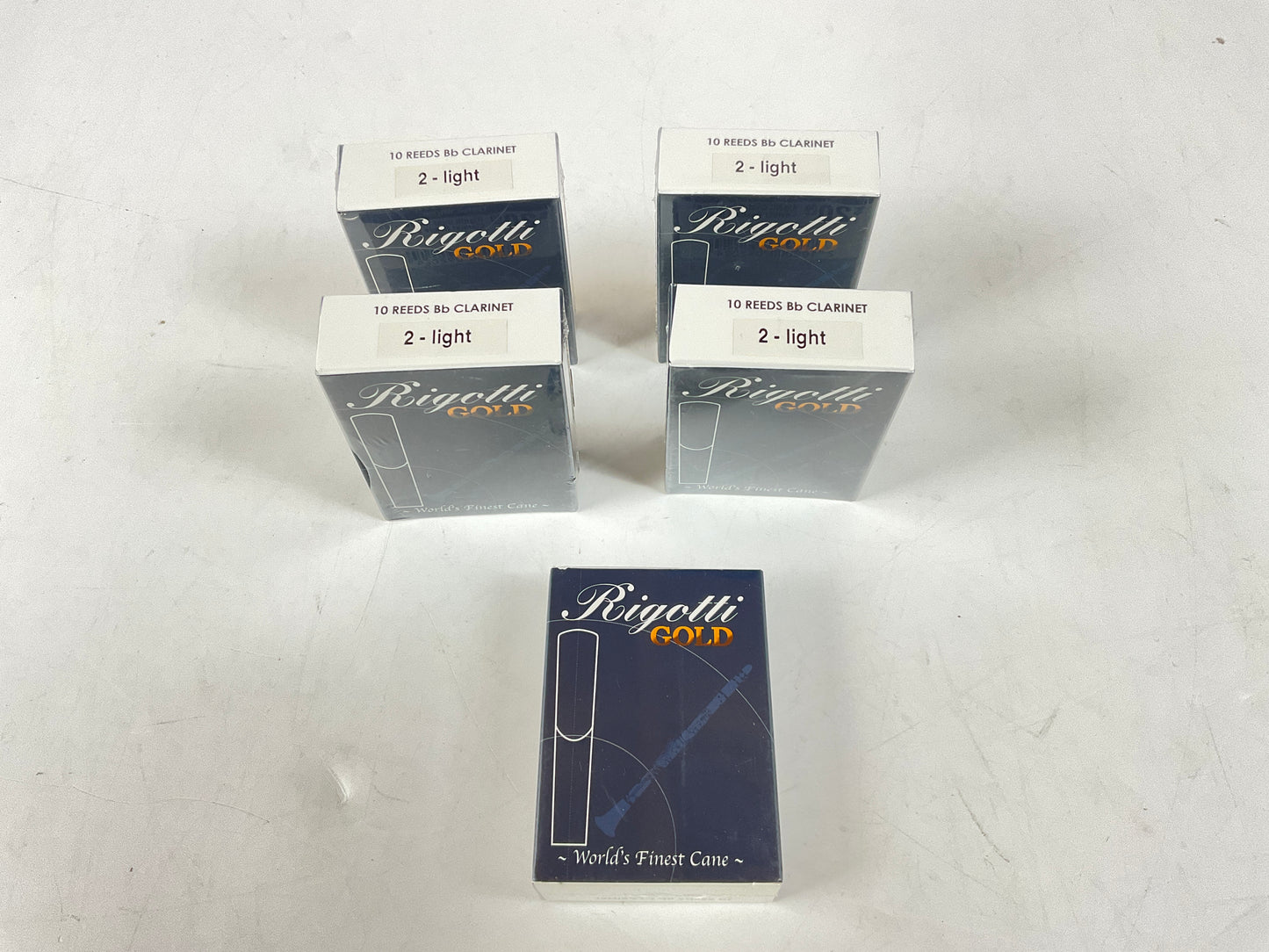 Clarinet Reed Lot: 5 Boxes Rigotti Gold Blue 2 Light [89616]