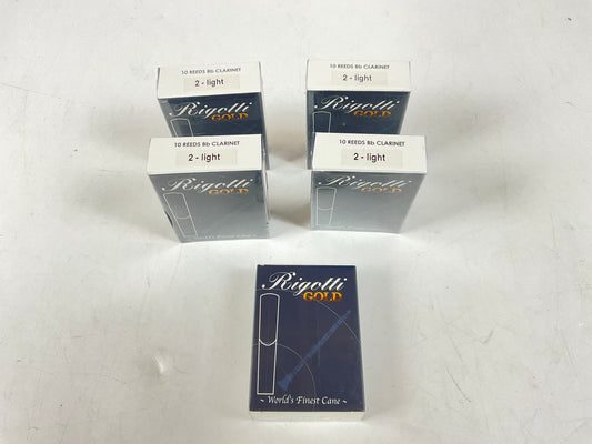 Clarinet Reed Lot: 5 Boxes Rigotti Gold Blue 2 Light [89616]