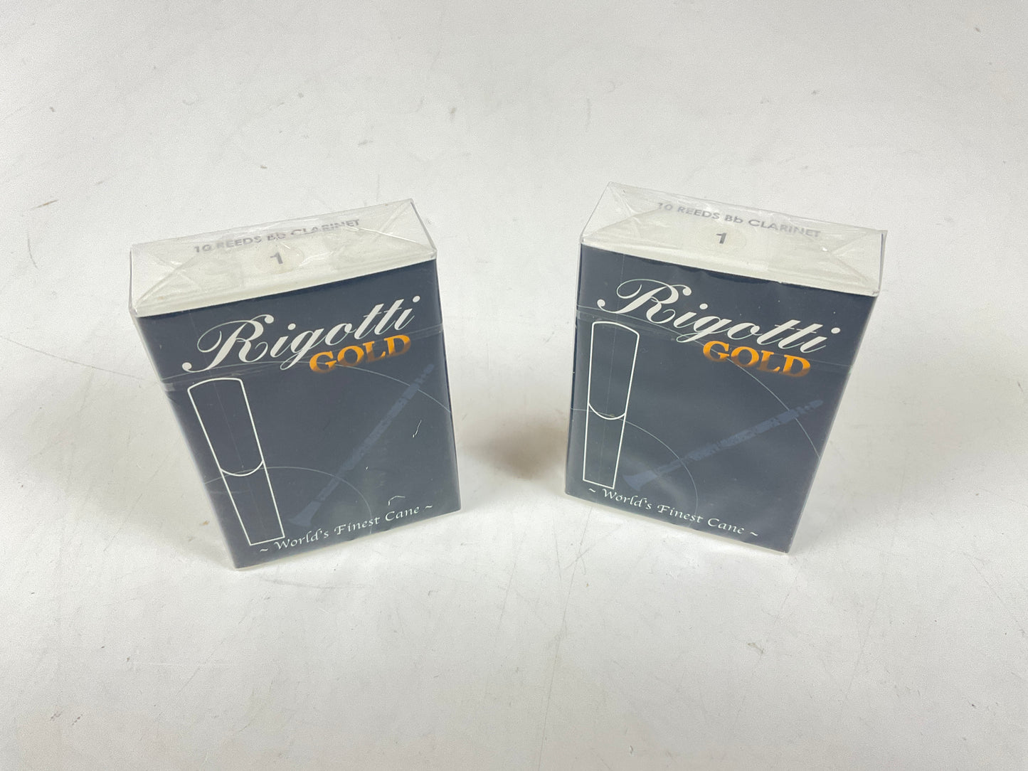 Clarinet Reed Lot: 2 Boxes Rigotti Gold Blue 1 [71242]