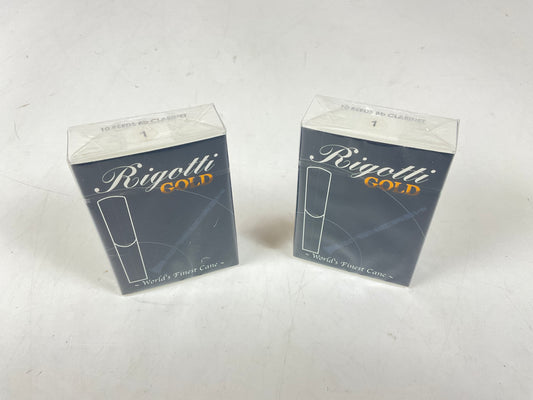 Clarinet Reed Lot: 2 Boxes Rigotti Gold Blue 1 [71242]
