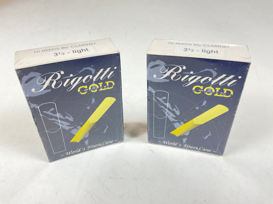 Clarinet Reed Lot: 2 Boxes Rigotti Gold Blue 3.5 Light [66304]