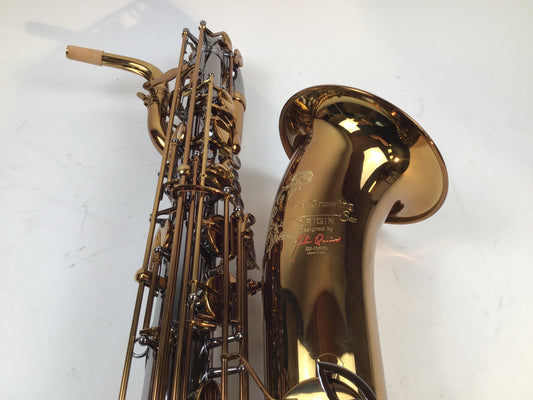 The Growling Sax Origin Series Professional Baritone Saxophone, Black Nickel and brown gold lacquer