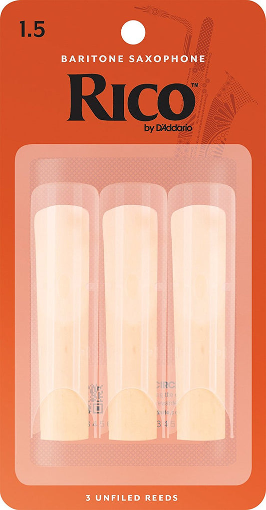 Rico Baritone Saxophone Reeds, Pack of 3 1.5