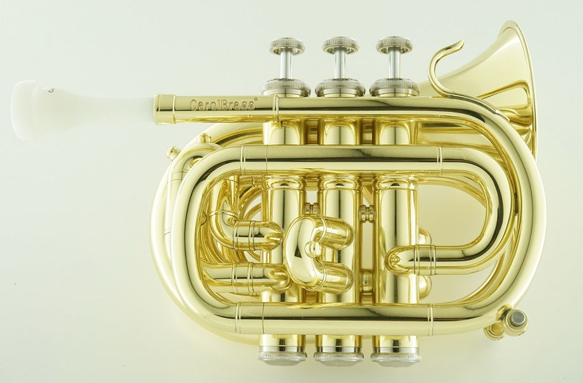 Carol Brass Mini Pocket Trumpet, Lacquer CPT-1000-YSS-Bb-L