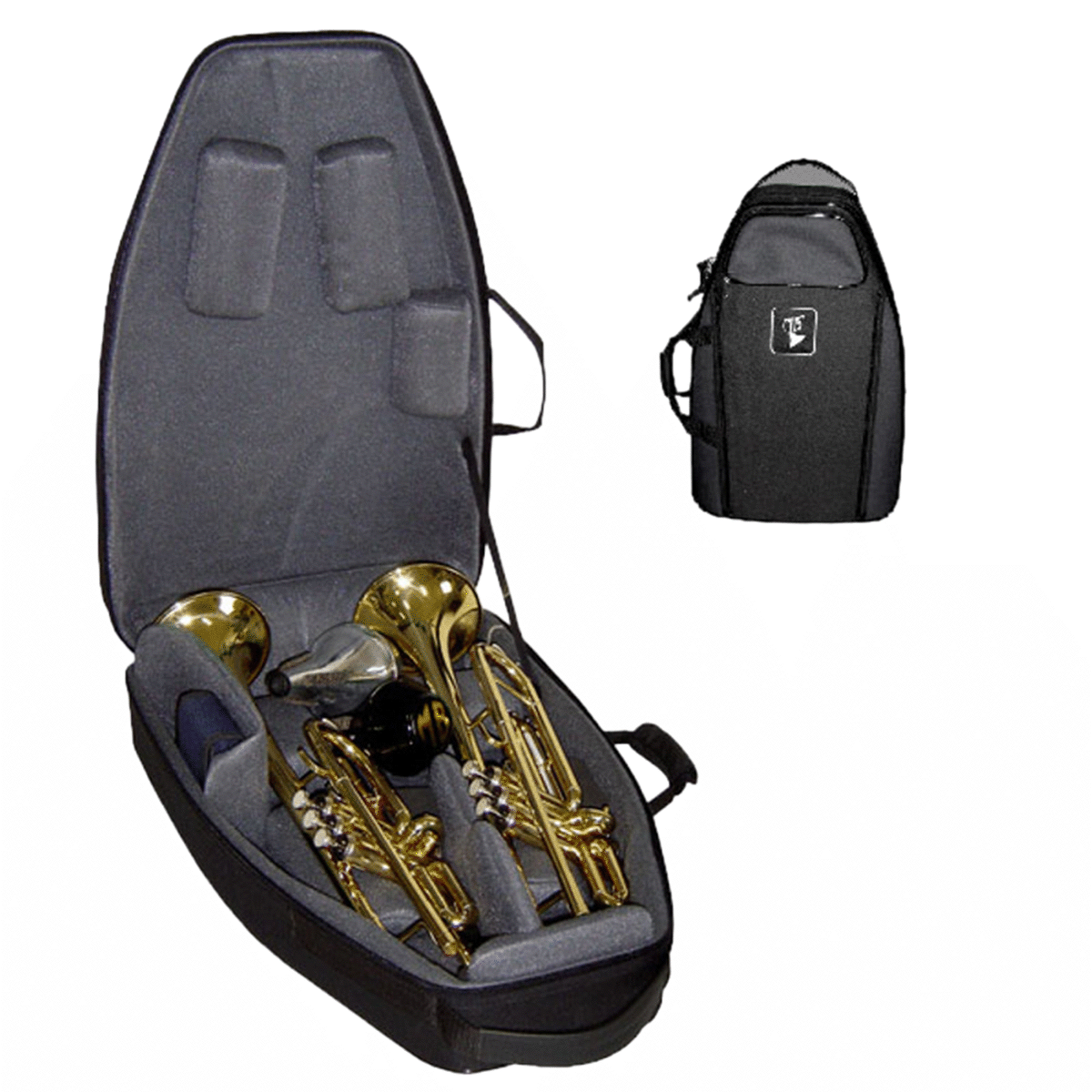 Marcus Bonna Flight Case for 2 Trumpets- Black Fabric