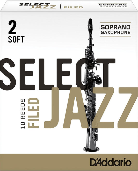 D'Addario Select Jazz Filed Soprano Sax Reeds, Box of 10 2 Hard