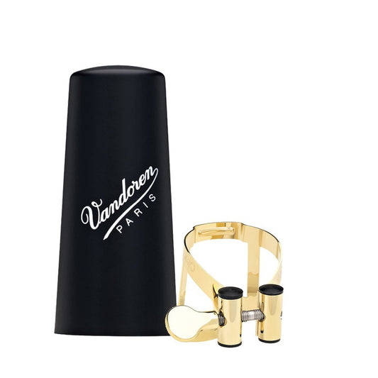 Vandoren M/O Series Ligature & Plastic Cap Set Bb Clarinet 24k Gold Plate