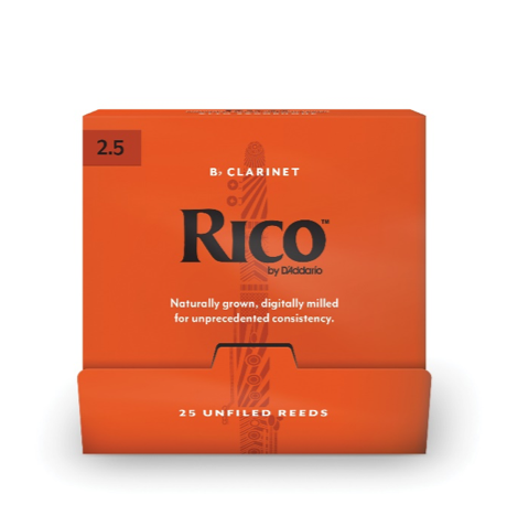 D'Addario Rico Bb Clarinet 25-Count Single-Sealed Reeds