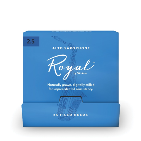 D'Addario Rico Royal Alto Saxophone 25-Count Single-Sealed Reeds