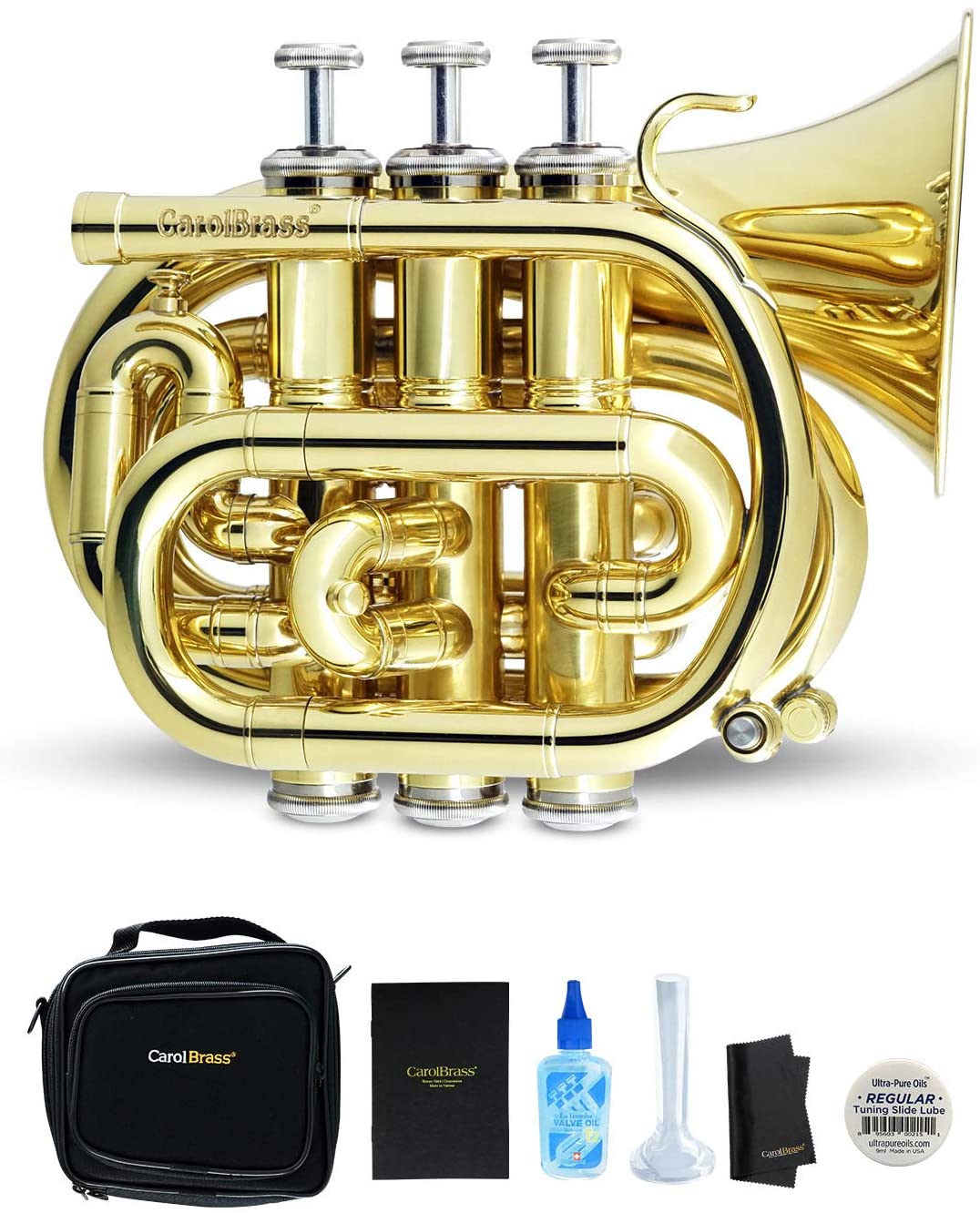 Carol Brass Mini Pocket Trumpet Key of C