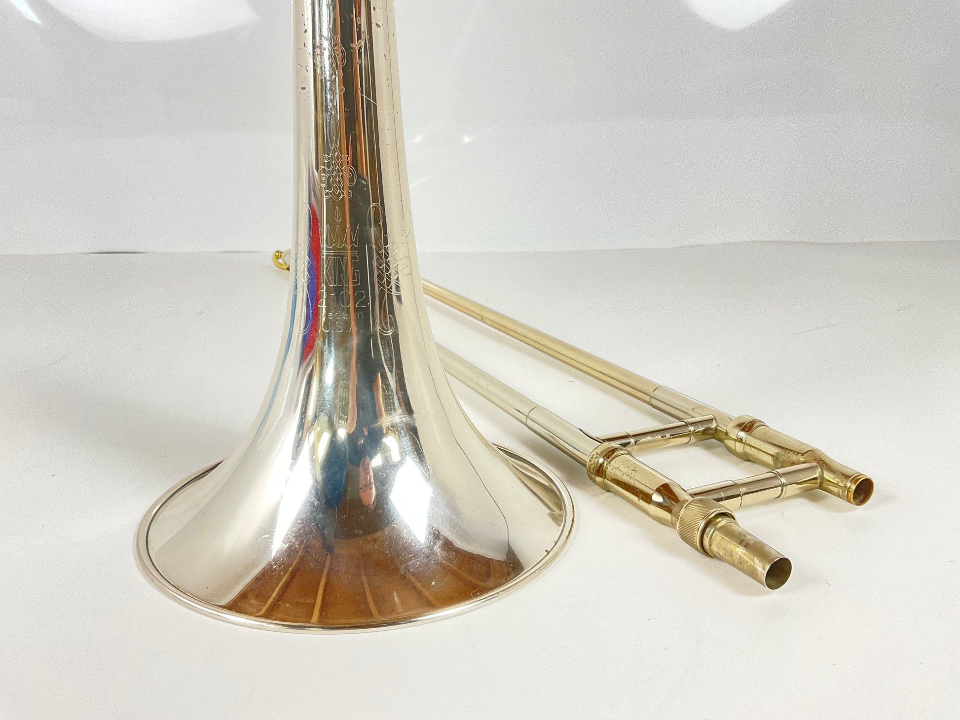 Used King 2102 (2B) Sterling Silver Bell Bb Tenor Trombone (SN: 259071)