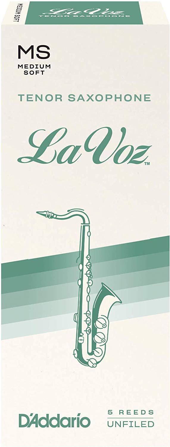 Rico La Voz Tenor Saxophone Reeds, Box of 5 Medium Soft