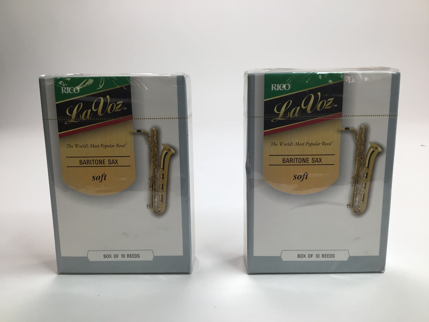 Reed Lot 1:  Rico La Voz Baritone Saxophone Reeds, Soft, Two Boxes of 10 [729]