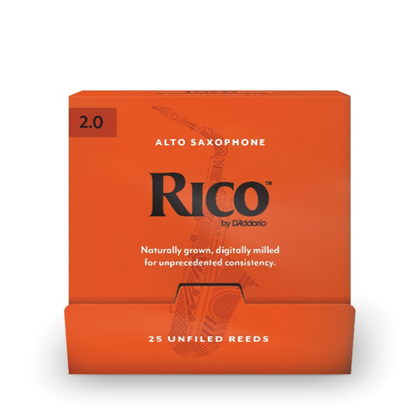 D'Addario Rico Alto Saxophone 25-Count Single-Sealed Reeds